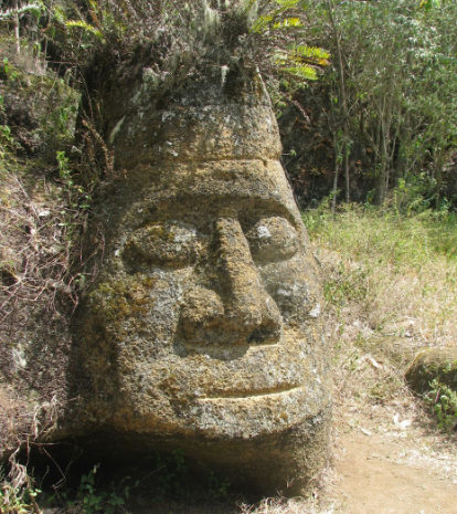 Face carved in stone