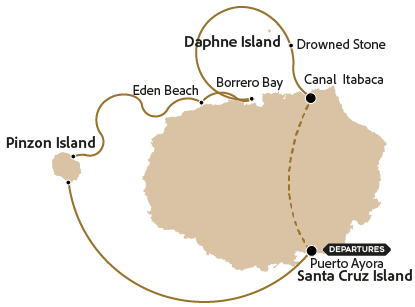 Map with the route to the tour 180.