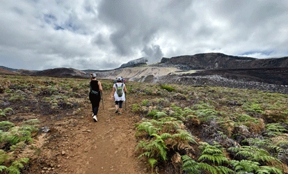 Letrero minas de azufre volcán Sierra Negra.