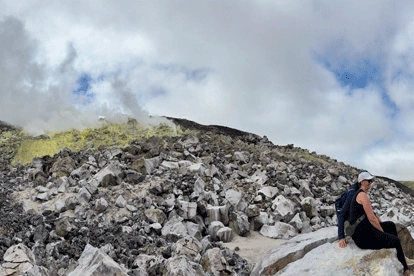 Minas de azufre volcán Sierra Negra islas Galápagos.