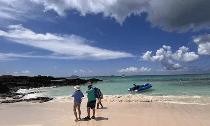 People at Las Bachas Beach.