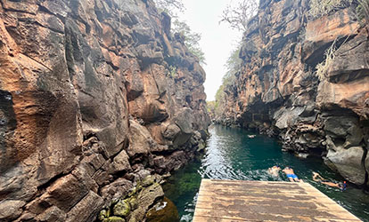 People swimming in las Grietas.