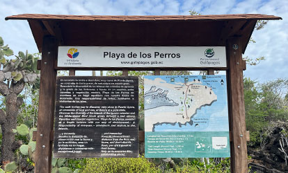 Playa de los Perros sign